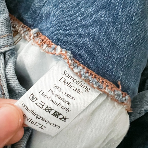 NWT- SOMETHING NAVY Sydney Side Tie Washed Indigo Jeans - Picture 12 of 15